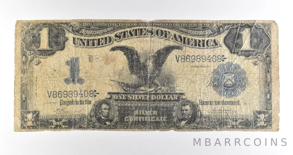 1899 $1 Silver Certificate Black Eagle Blue Seal Large Note *4499