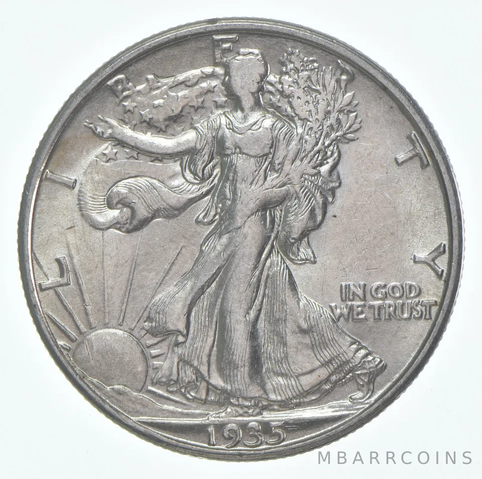 CHAU 1935-D Walking Liberty Half Dollar Choice AU 90% Silver (1pc)