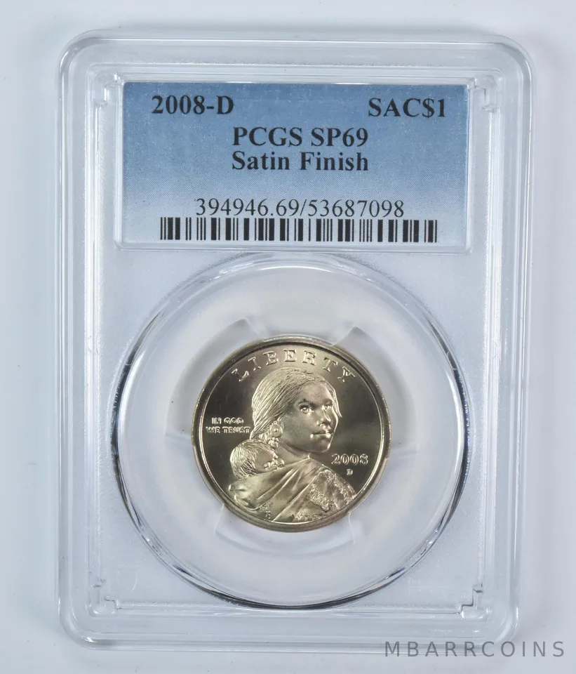 2008-D Sacagawea $1 Satin Finish SP69 PCGS Blue Label