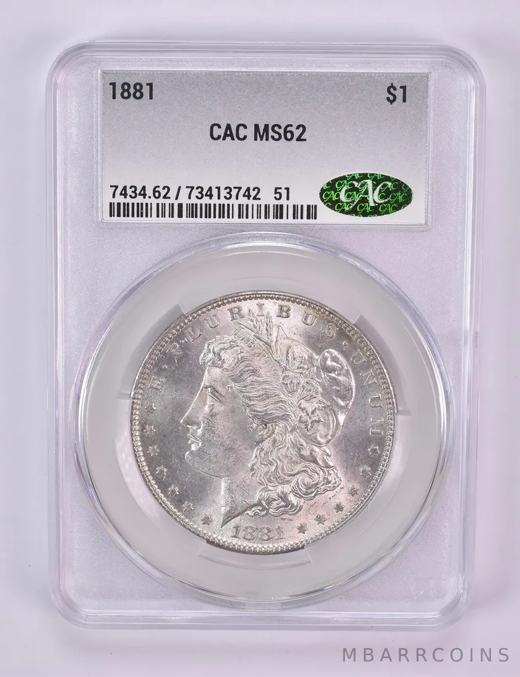 1881 Morgan Silver Dollar MS62 CAC CACg