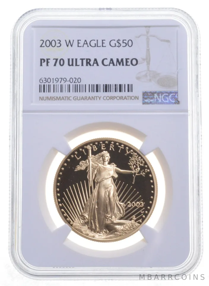2003-W $50 American Gold Eagle 1 Oz Gold PF70 UCAM NGC