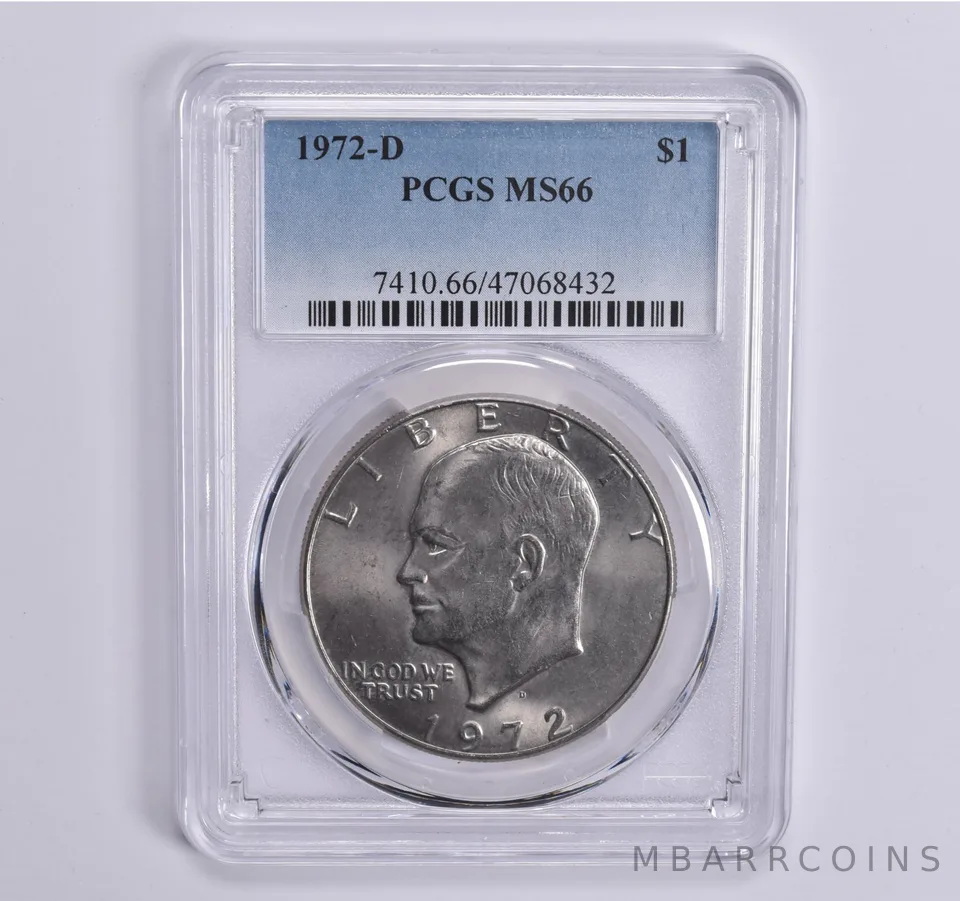 1972-D Eisenhower $1 MS66 PCGS Blue Lbl
