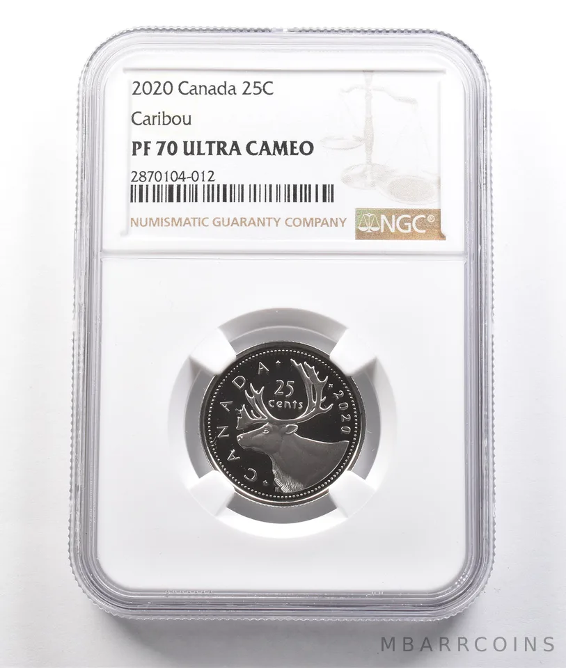2020 Canada 25 Cents Caribou PF70 UCAM NGC *3822