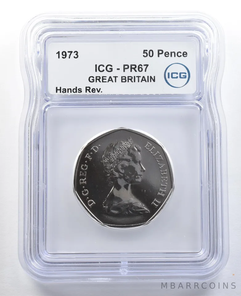 1973 Great Britain 50 Pence Hands Reverse PR67 ICG *3287
