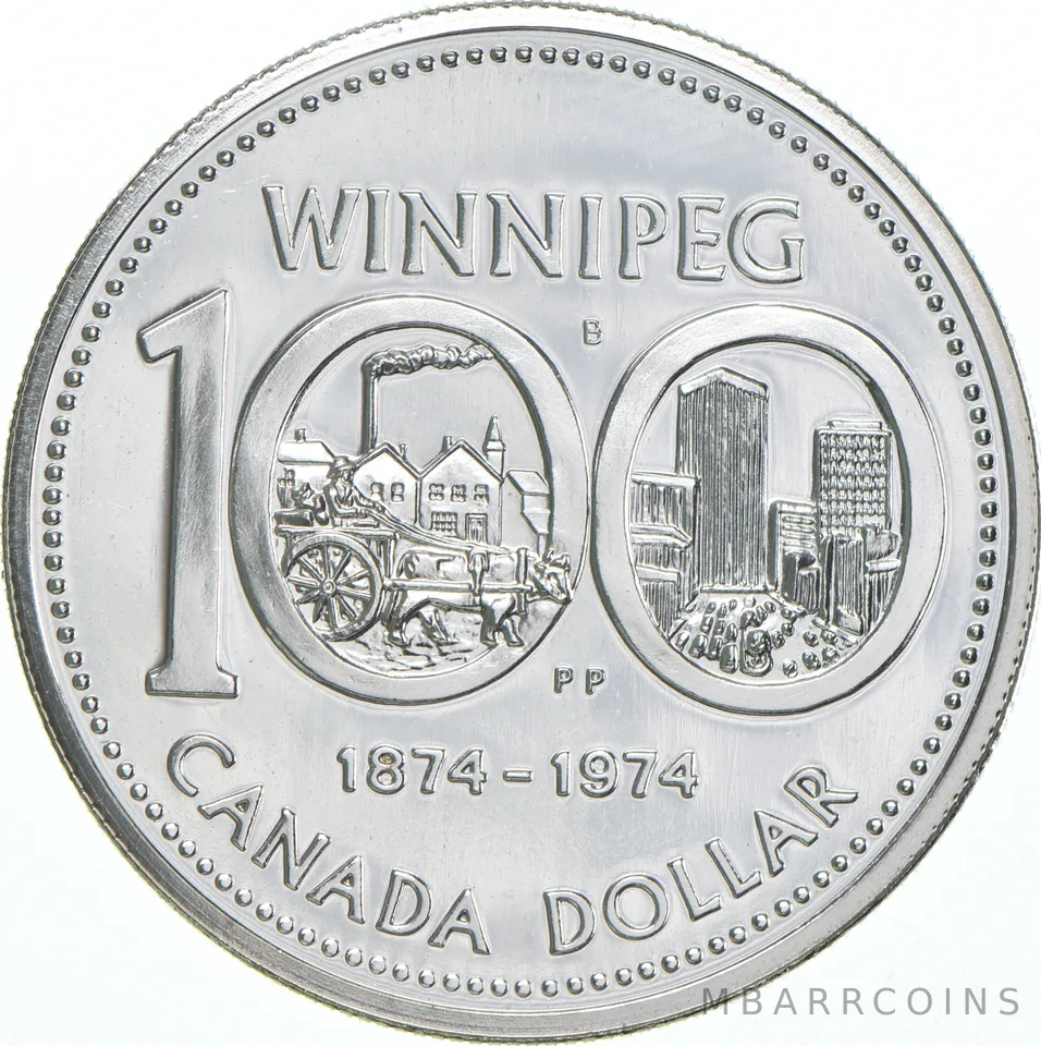 1974 Canada 50% Silver Canadian Silver Dollar - Winnipeg