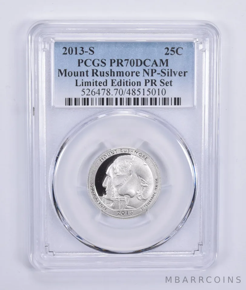 2013-S Quarter Silver Mount Rushmore Limited Edition Set PR70 PCGS