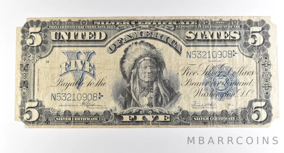 1899 $5 Silver Certificate Large Note Blue Seal *3725