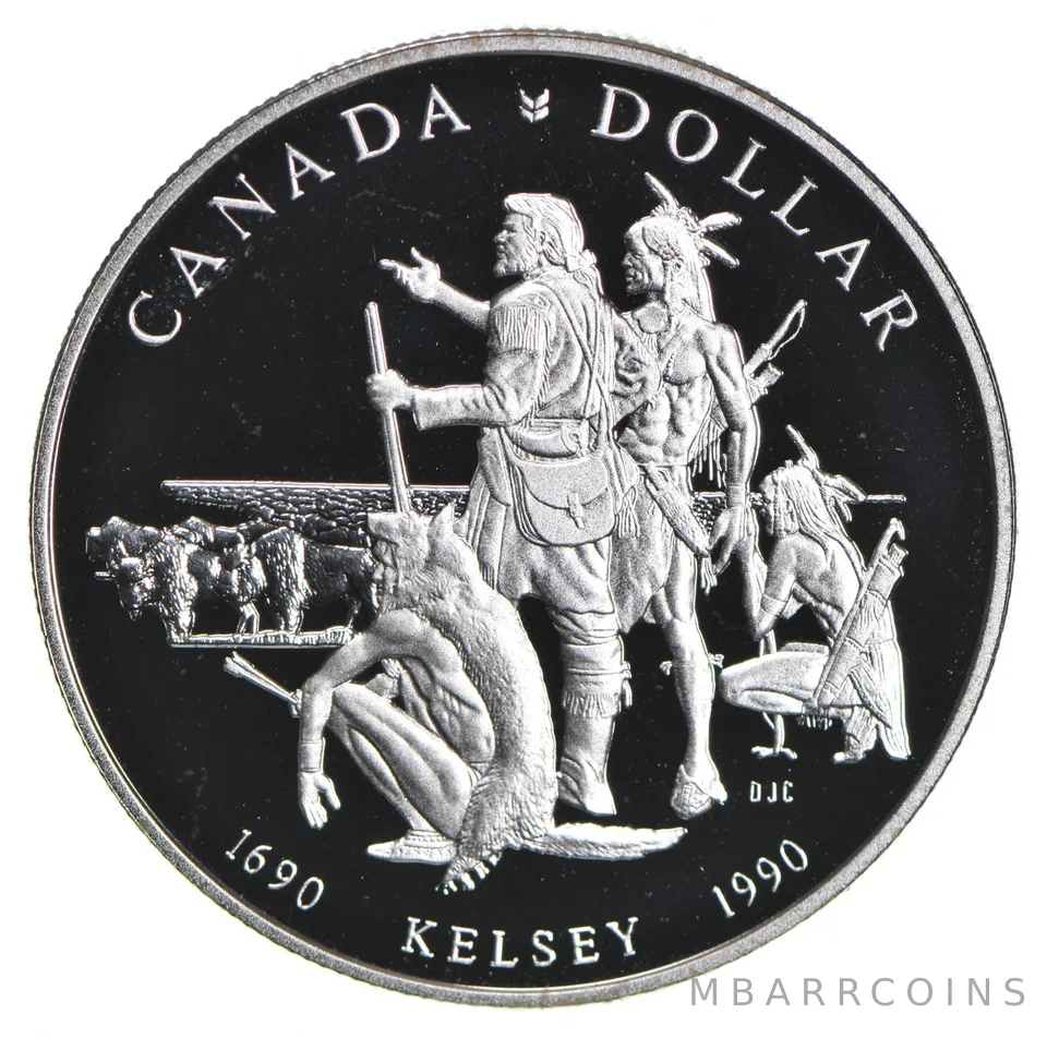 1990 Canada 50% Silver Canadian Silver Dollar - Henry Kelsey