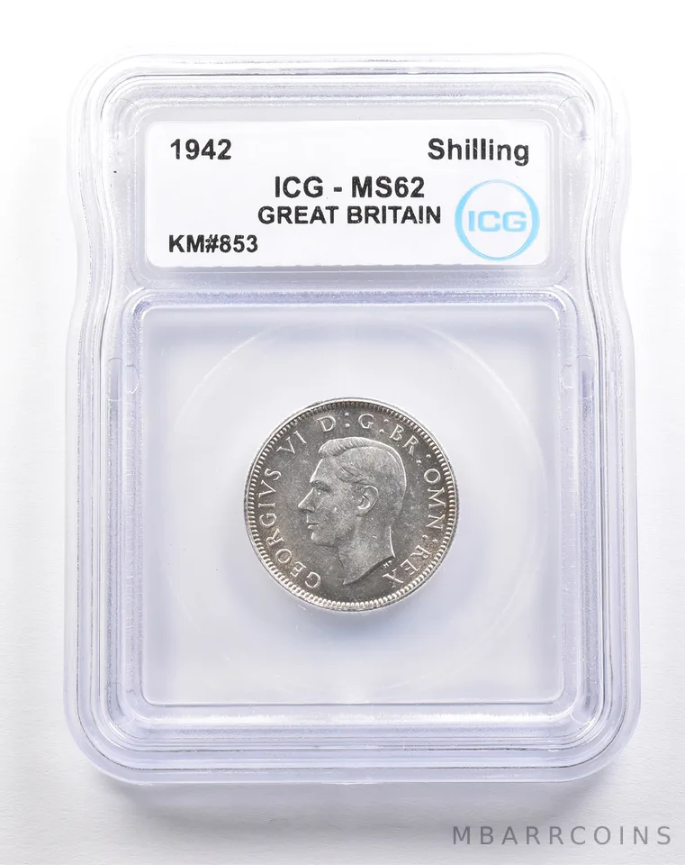 1942 Great Britain Shilling KM#853 MS62 ICG a5474