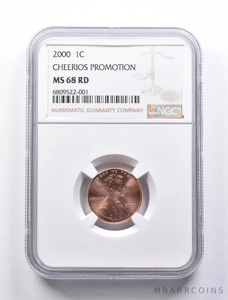 MS68 RD 2000 Lincoln Memorial Cent Cheerios Promotion NGC a1356