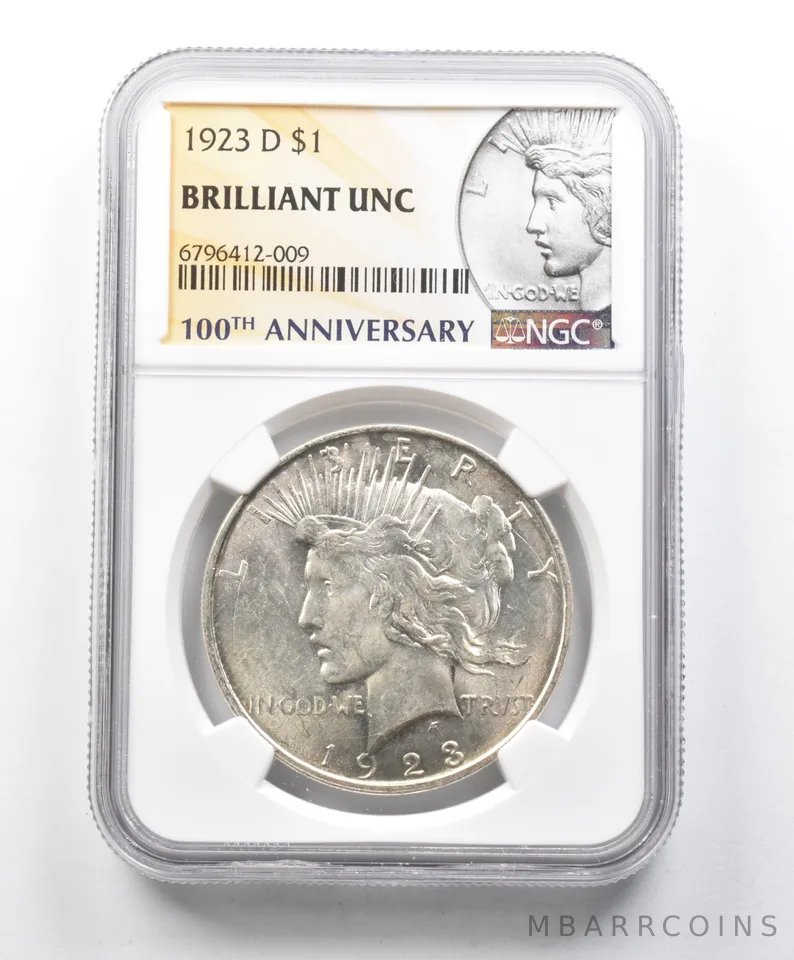 BU 1923-D Peace Silver Dollar NGC a1626