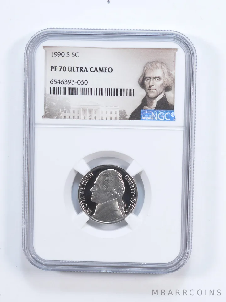 1990-S Jefferson Nickel PF70 NGC Special Lbl