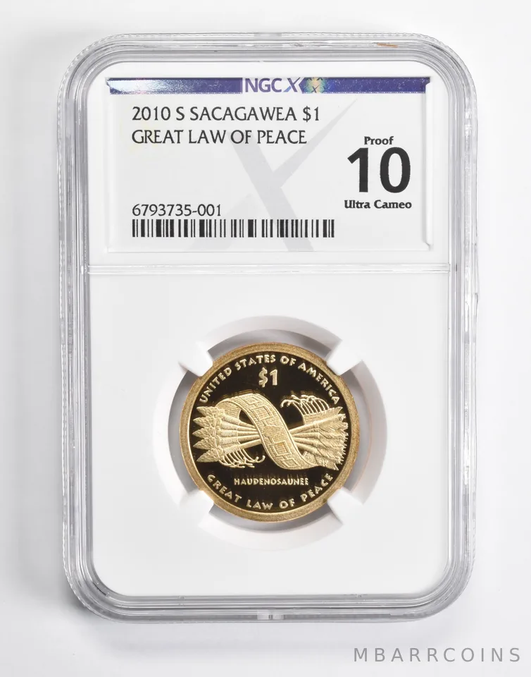 2010-S Sacagawea $1 Great Law of Peace Proof 10 UCam NGC X NGCX