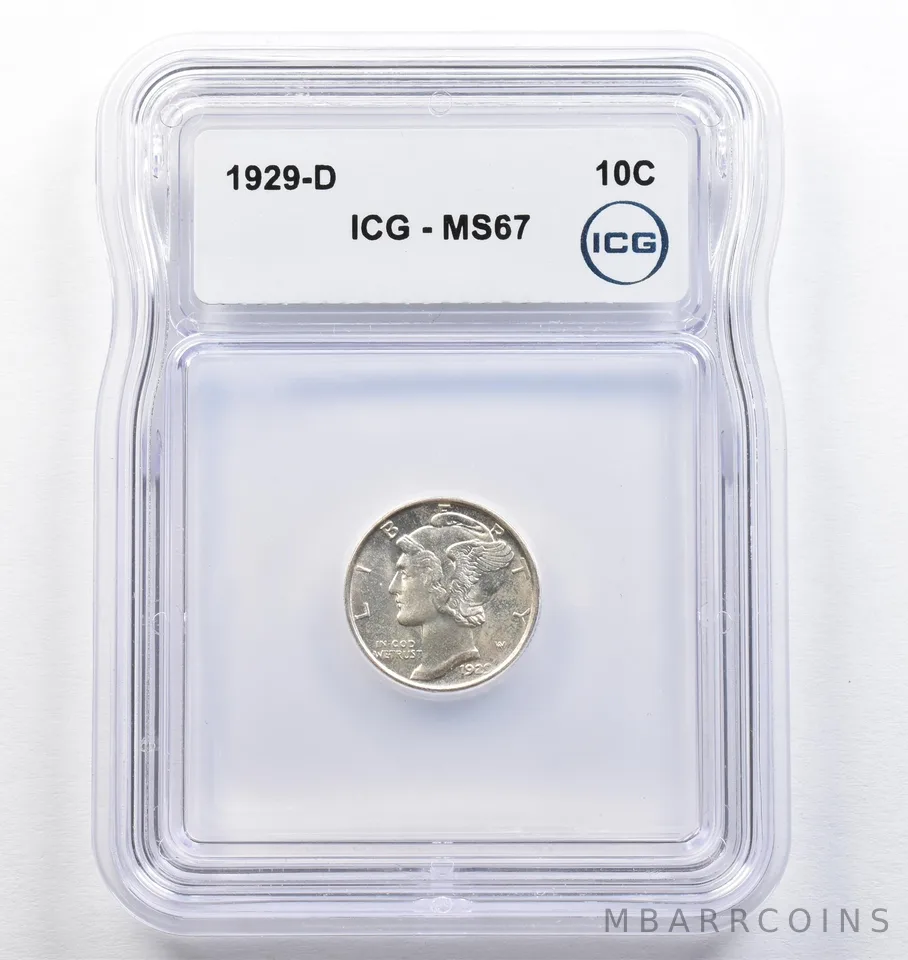 1929-D Mercury Dime MS67 ICG *0718