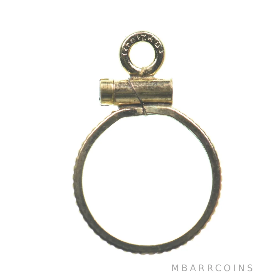 12K 10.3mm Gold Filled Token Coin Bezel Pendant Frame Edge *1415