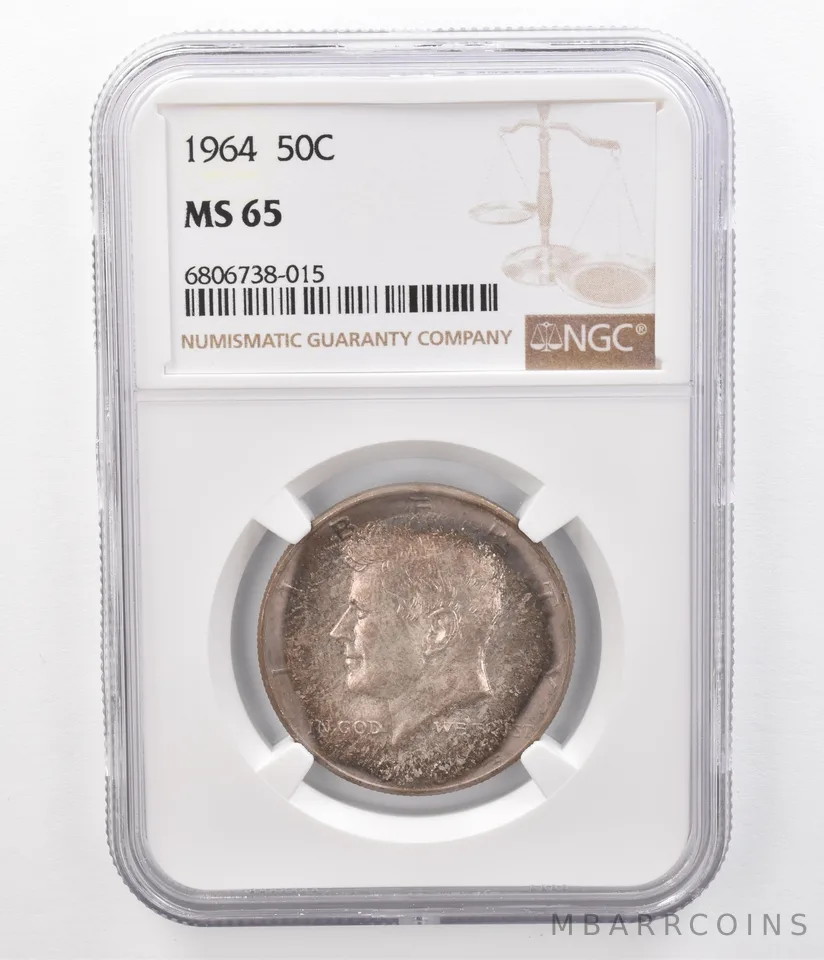 1964 Kennedy Half Dollar MS65 NGC Beautifully Toned *8609