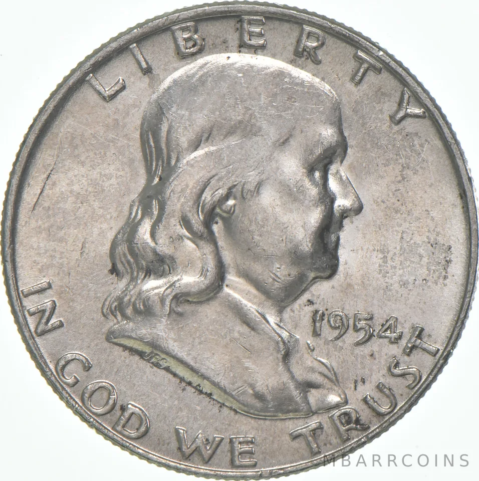 1954-D Franklin Half Dollar AU 90% Silver
