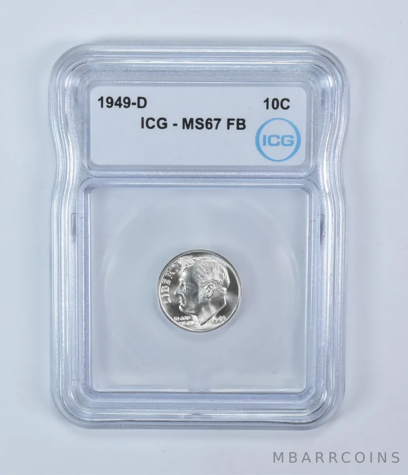 1949-D Roosevelt Dime MS67 FB ICG