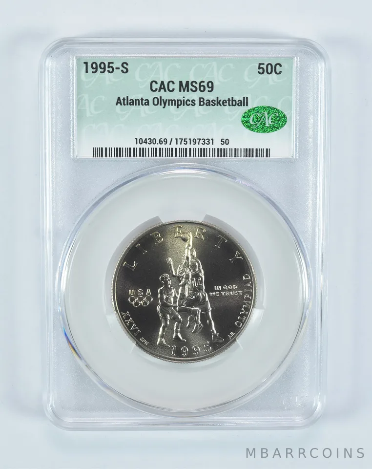 1995-S Olympic Basketball Commemorative Half Dollar MS69 CAC CACg