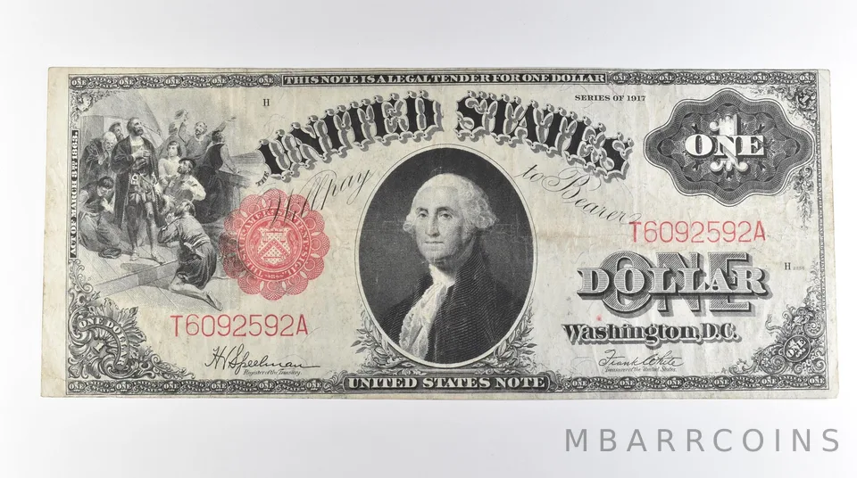 1917 $1 Legal Tender Large Note Red Seal FR#39 *0672