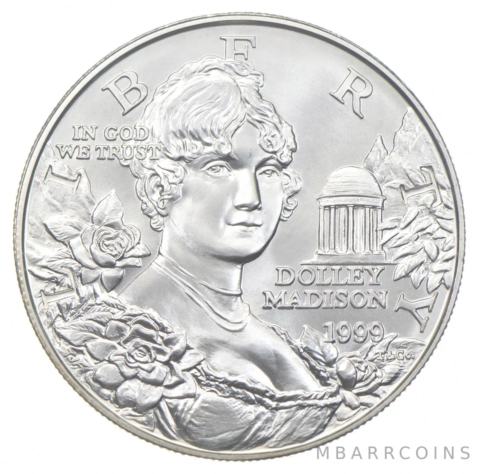 1999-P Unc Dolley Madison Commemorative Silver Dollar $1