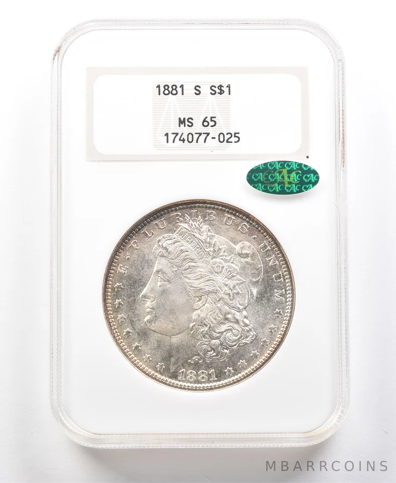 1881-S Morgan Silver Dollar MS65 NGC CAC a2048