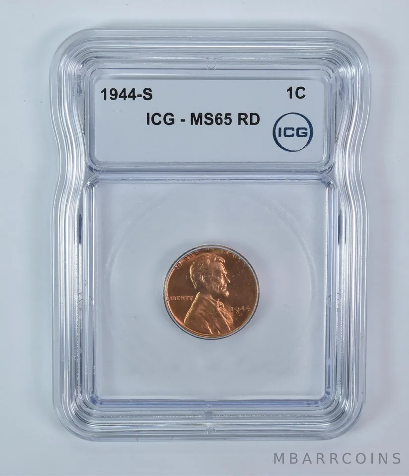 1944-S Lincoln Wheat Cent MS65 RD ICG