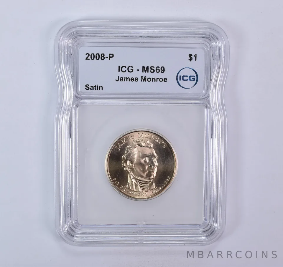 2008-P Presidential $1 James Monroe SMS Satin MS69 ICG