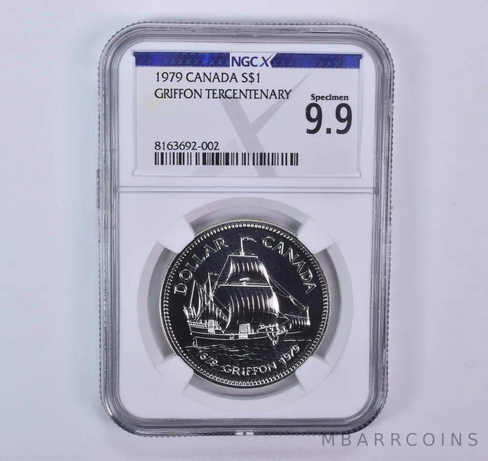 1979 Canada 1 Dollar Silver Griffon Tercentenary Specimen 9.9 NGC X NGCX