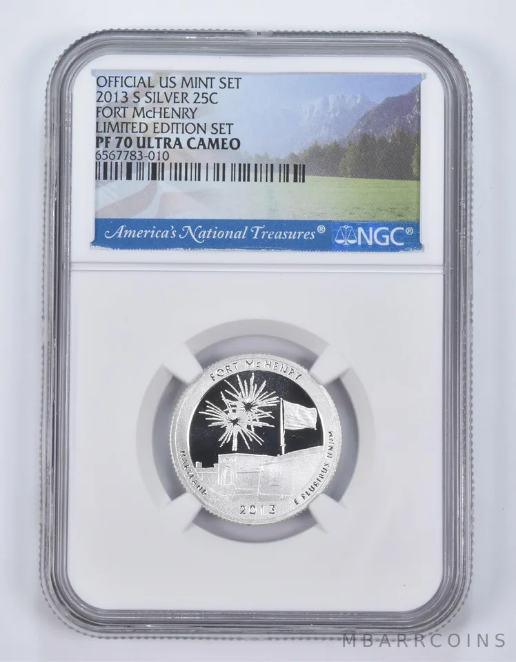 2013-S Silver PF70 ANT Fort McHenry Quarter Limited Edition NGC