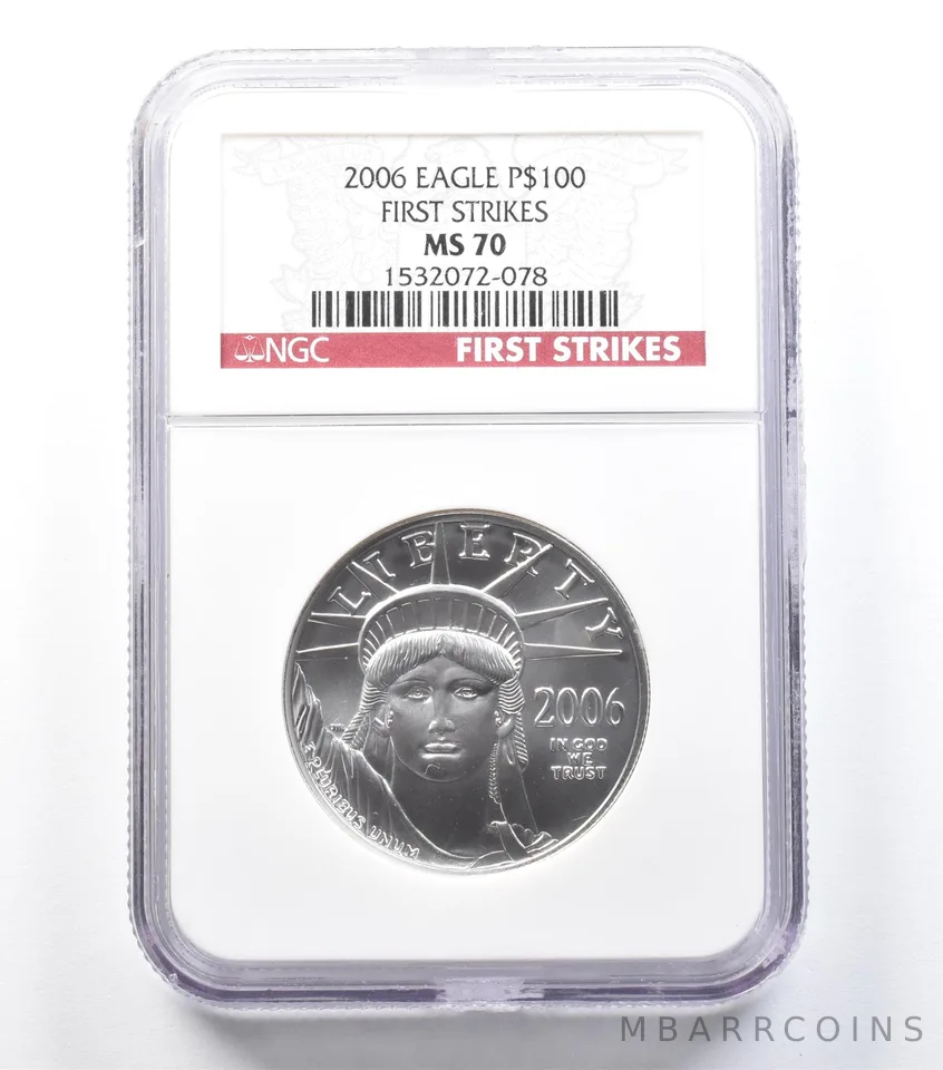 2006 $100 American Platinum Eagle 1 Oz Platinum First Strikes MS70 NGC a1428