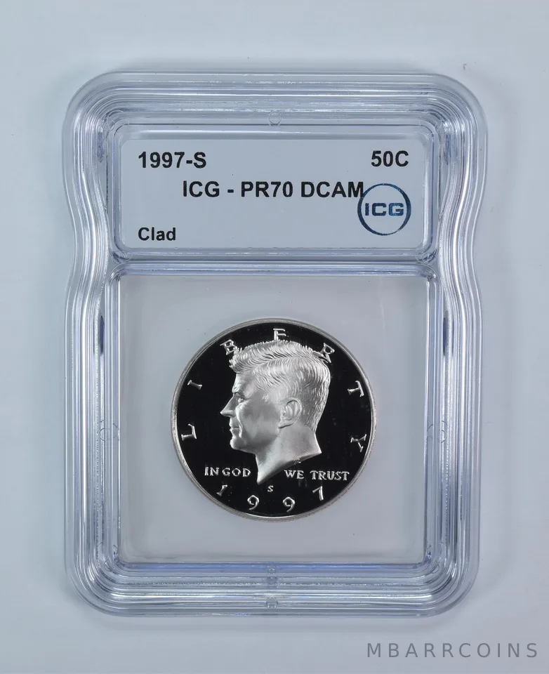 1997-S Kennedy Half Dollar CLAD PR70 DCAM ICG