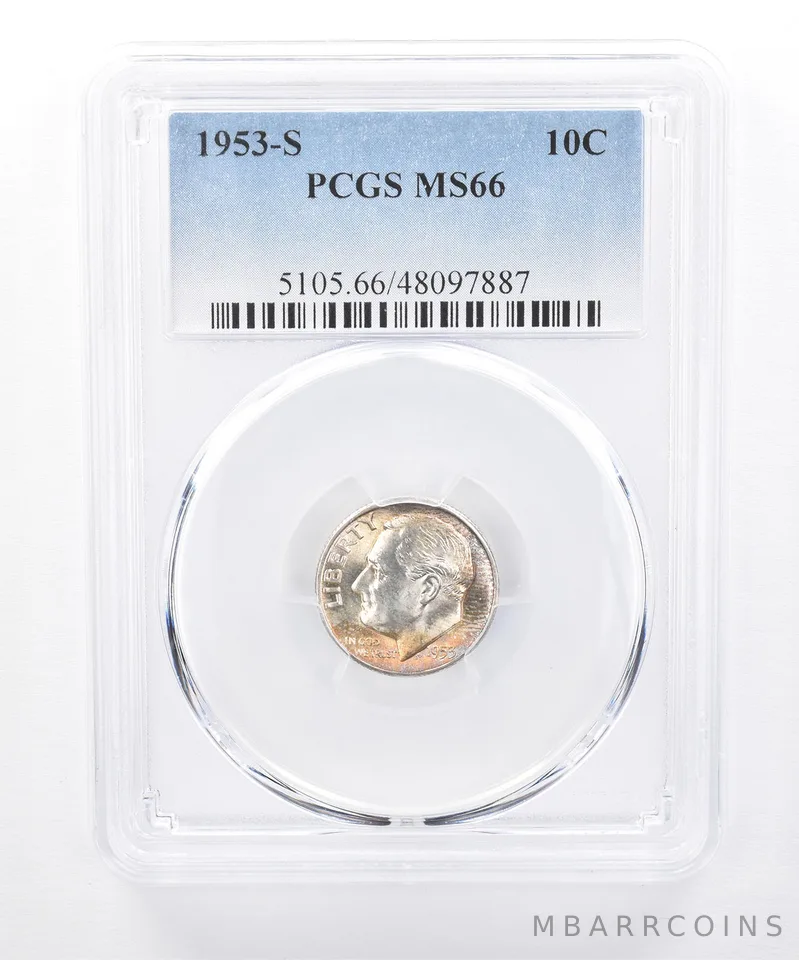 1953-S Roosevelt Dime MS66 PCGS Beautiful Tone *8357