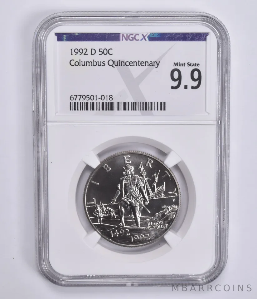 1992-D Columbus Commemorative Half Dollar Mint State 9.9 NGC X NGCX