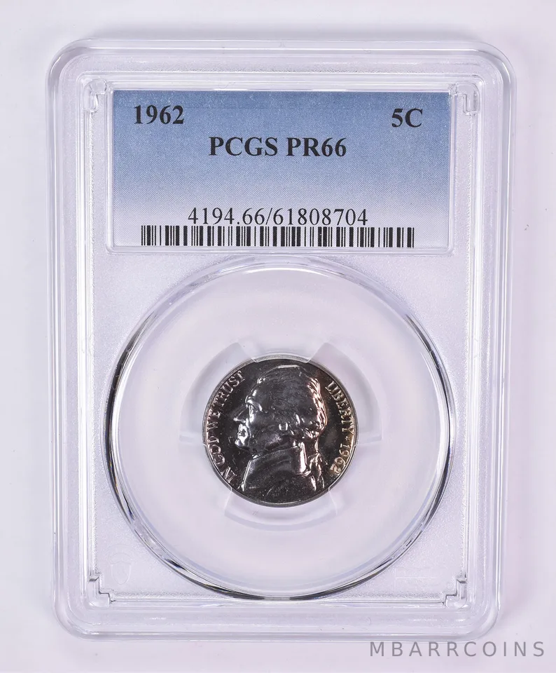 1962 Jefferson Nickel PR66 PCGS Beautiful Tone *1120