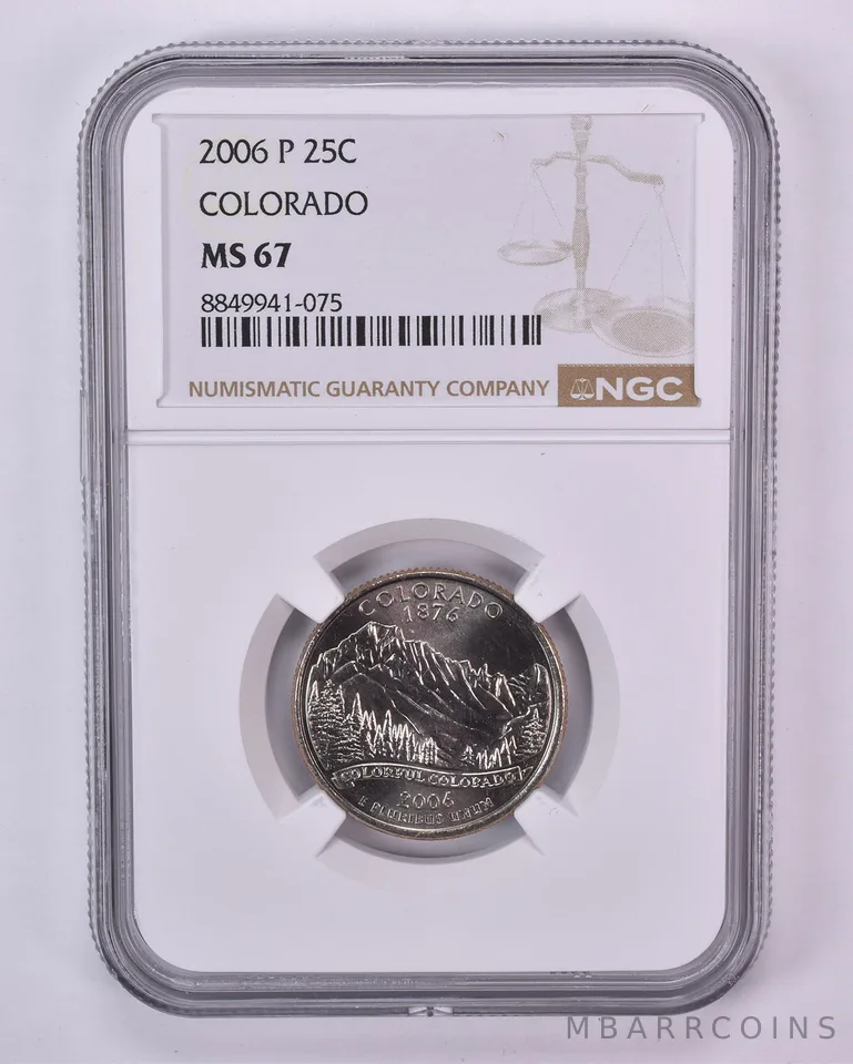 2006-P Washington State Quarter Colorado MS67 NGC Brown Label
