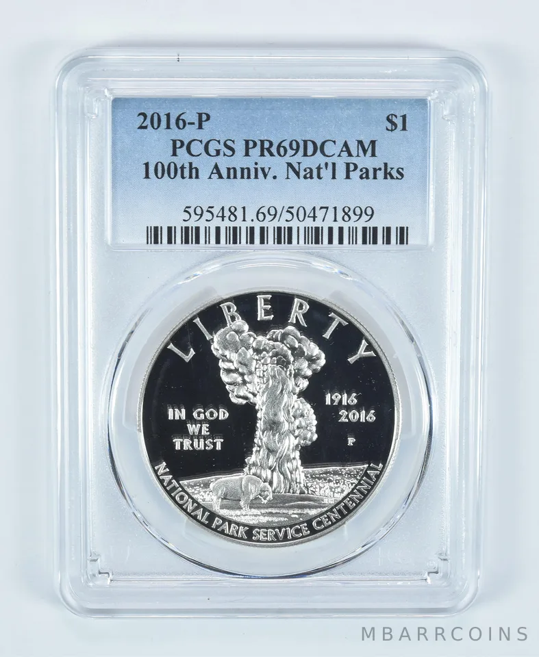 2016-P National Parks Commemorative Dollar PR69 DCAM PCGS Blue Label
