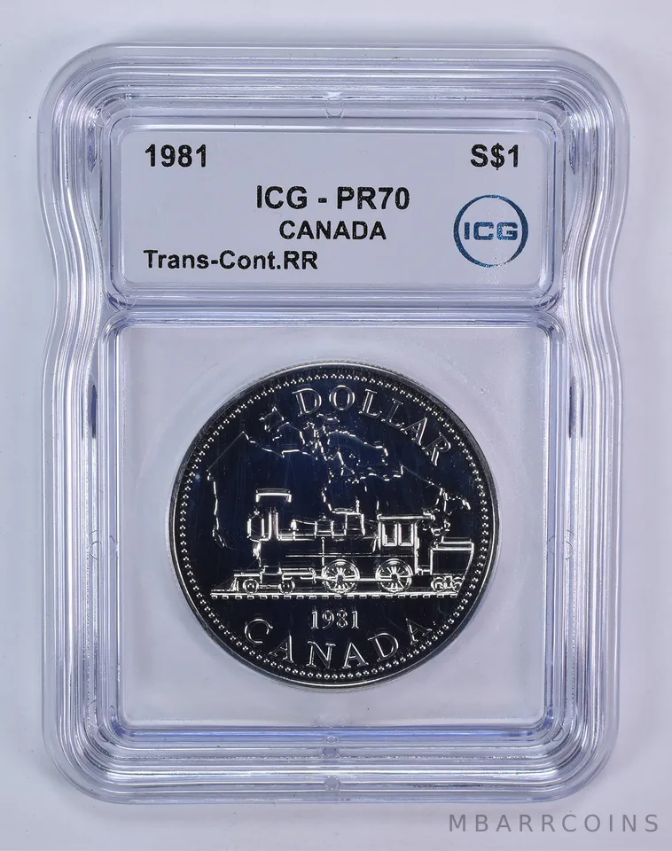 1981 Canada 1 Dollar Silver Trans-Continental Railroad PR70 ICG