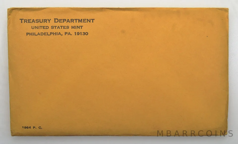 1964 Proof Set with Original Envelope & Flatpack (5 Coins)