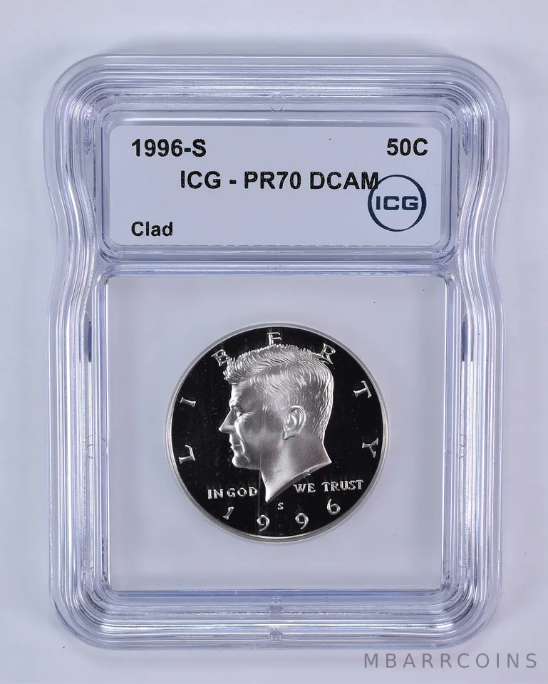 1996-S Kennedy Half Dollar CLAD PR70 DCAM ICG