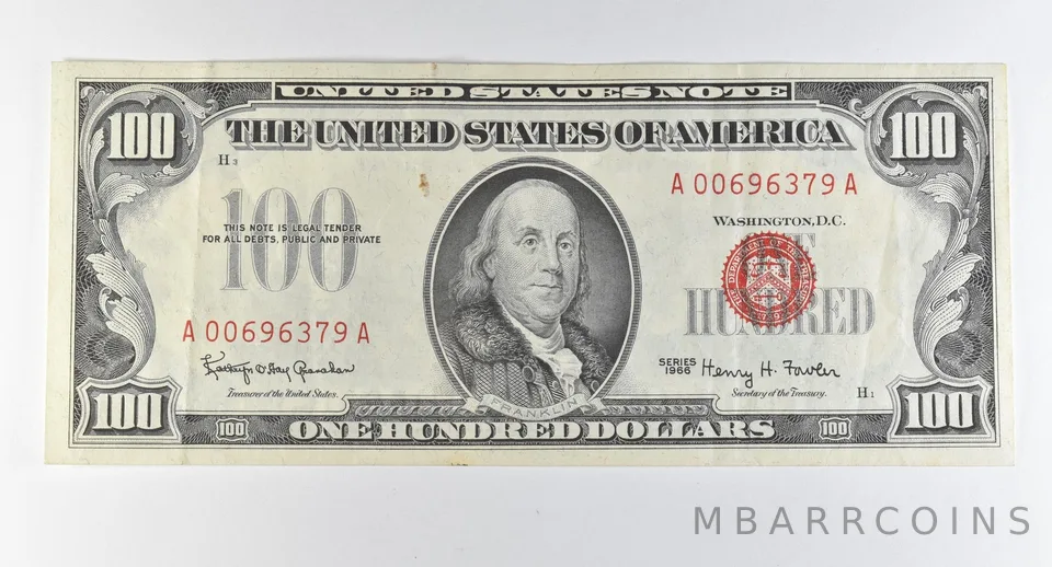 1966 $100 United States Note Red Seal *0292