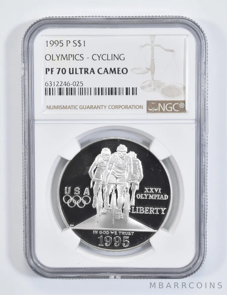 1995-P Cycling Olympic Games Commemorative Proof Silver Dollar PF70 NGC