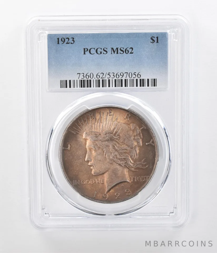 1923 Peace Silver Dollar MS62 PCGS Beautiful Tone *1176