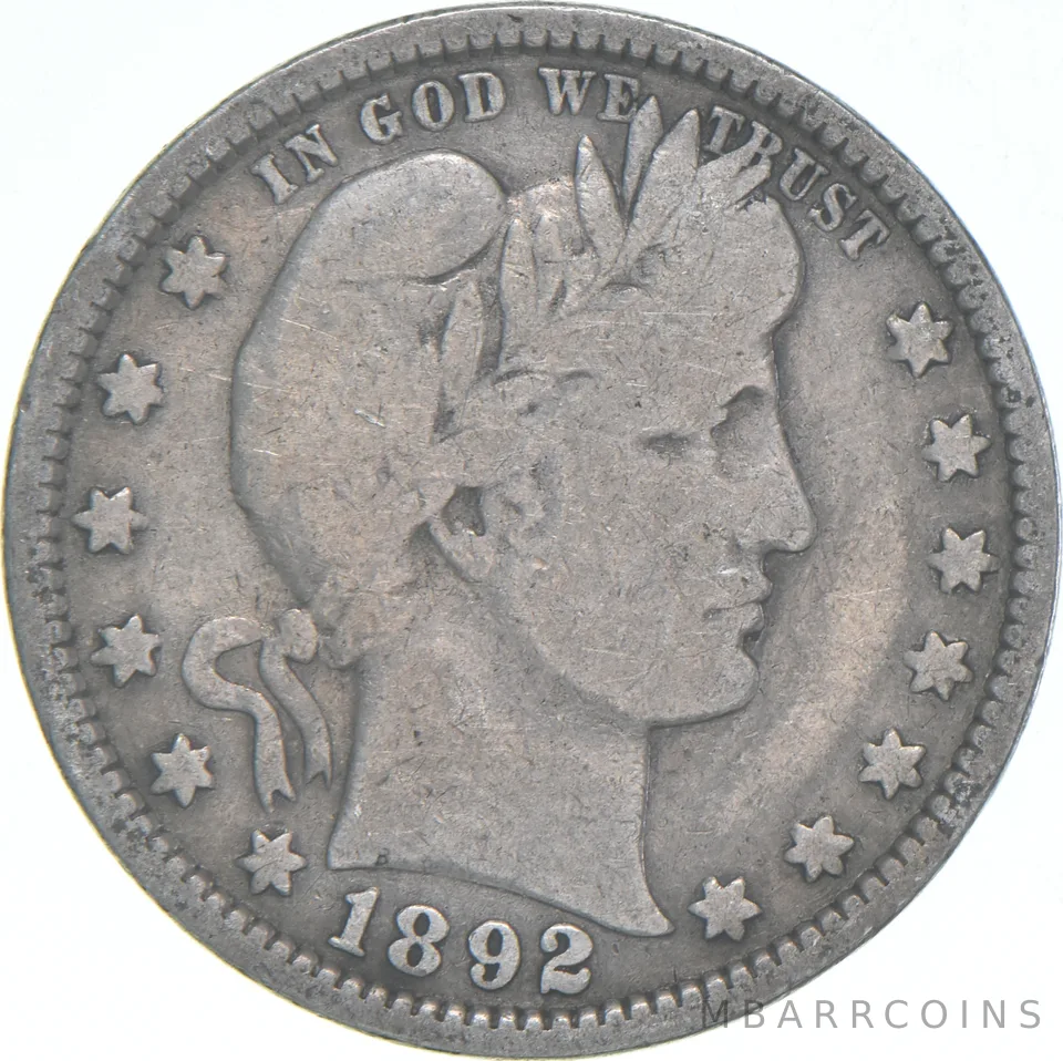 1892 Barber Quarter Average Circ
