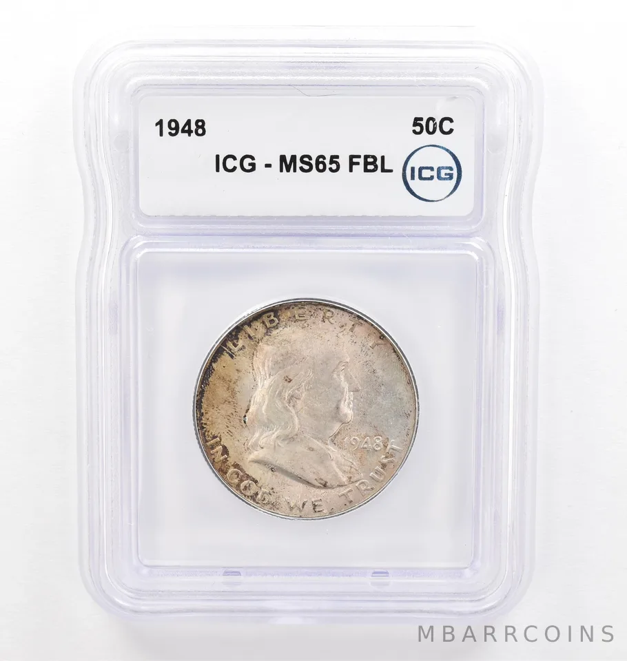 1948 Franklin Half Dollar MS65 FBL ICG Beautiful Tone *0222