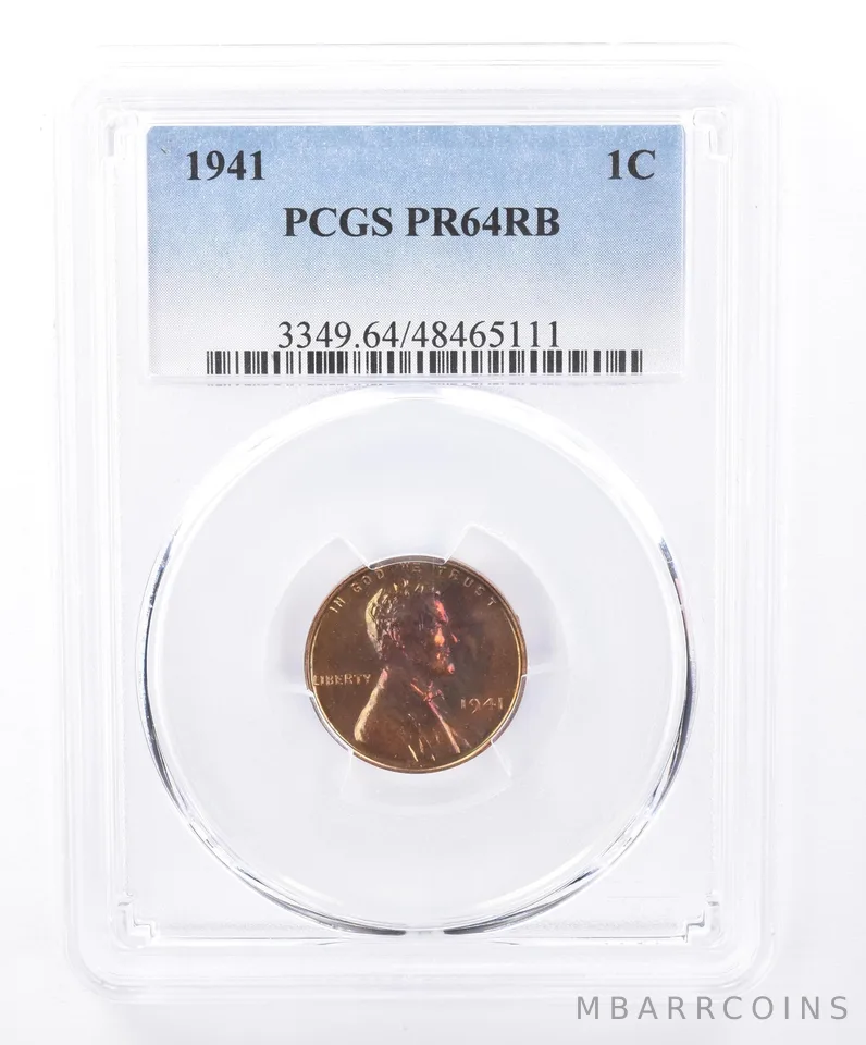 1941 Lincoln Wheat Cent PR64 RB PCGS Beautiful Tone *9320