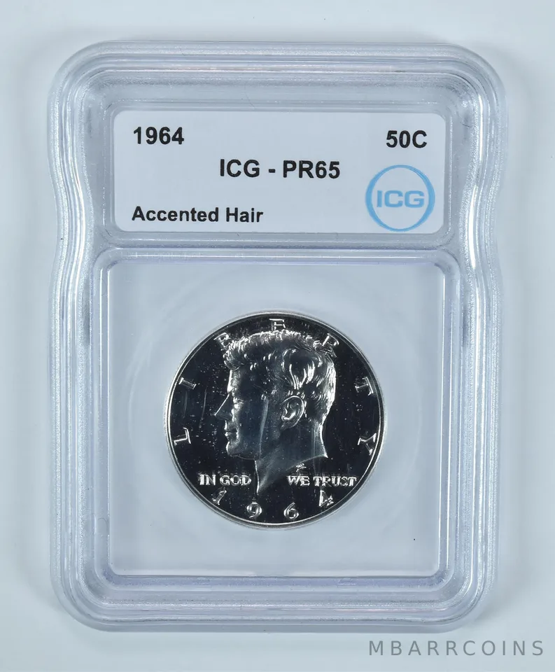 1964 Kennedy Half Dollar Accent Hair PR65 ICG