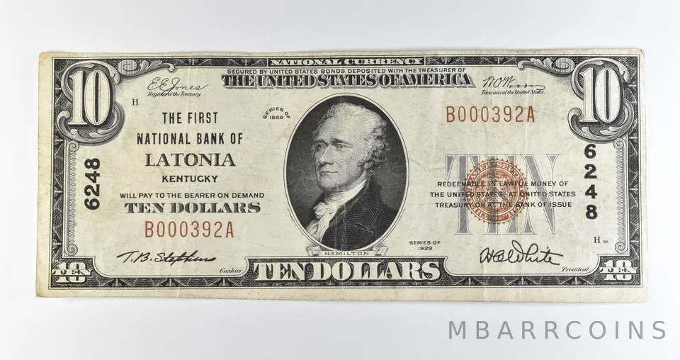 1929 $10 Latonia KY National Currency First National Bank Ch#6248 *0527