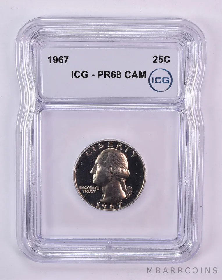 1967 Washington Quarter PR68 CAM ICG