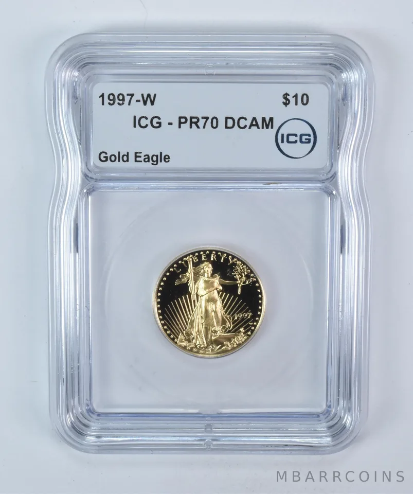 1997-W $10 American Gold Eagle 1/4 Oz Gold PR70 DCAM ICG